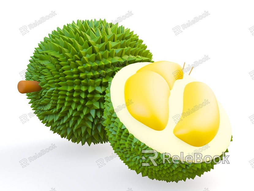 cartoon style fruit durian tropical fruit thailand durian model