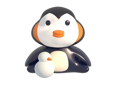 Penguin Q version Penguin 3d model