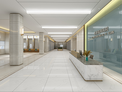 Modern Hospital Hall 3d model