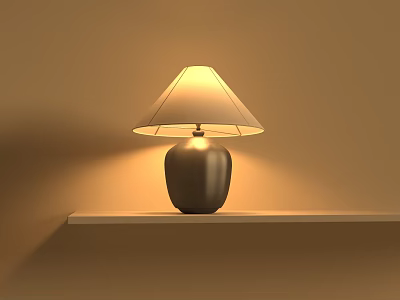 Modern Table Lamp Mushroom Lamp Linen Cloth Lamp Solid Wood Lamp Umbrella-shaped Table Lamp Pleated Table Lamp 3d model