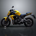 Yellow Sport Motorcycle Featuring Black Seat Shiny Body And Modern Design