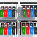 Garbage recycling station Garbage sorting station Garbage bin 3d model