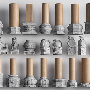 Chinese style pillar foundation stone drum pillar foundation stone pillar cornerstone stone pier 3d model