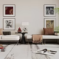 New Chinese-style chaise longue 3d model