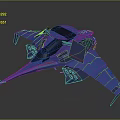 Futuristic Blue Aerial Vehicle Design With Sleek Wings And Advanced Structure