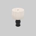 Elegant Table Lamp With White Lampshade And Dark Glossy Bamboo Shaped Ceramic Base 3d model