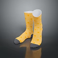 Yellow Socks With Geometric Patterns White Cuffs And Gray Soles Stylish Design