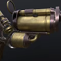 Steampunk Revolver With Mechanical Design Vintage Metal Components And Aiming Scope