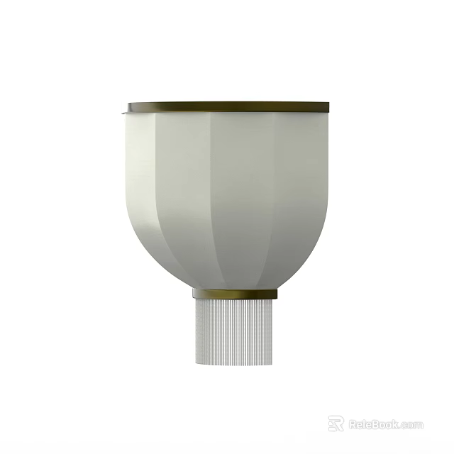 Modern White Fabric Shade Wall Lamp With Golden Metal Frame And Minimalist Design 3d model 