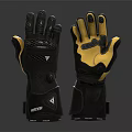 Black And Yellow IVER Motorcycle Gloves With Protective Design And Leather Material
