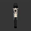 Modern Tactical Rifle With White Blue Black Body Scope And Rail System