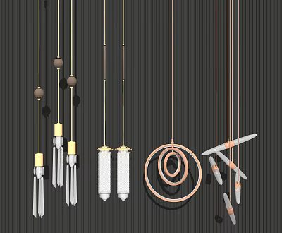 Light Luxury Chandelier Art Chandelier Long Line Chandelier 3d model