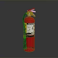 Red FIREX Fire Extinguisher With Black Hose And Safety Instruction Label
