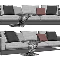 Modern three-seat sofa multiplayer sofa 3d model