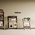 Poliform Various Designs Wooden Metal Shelving Units With Wheels Magazines Books