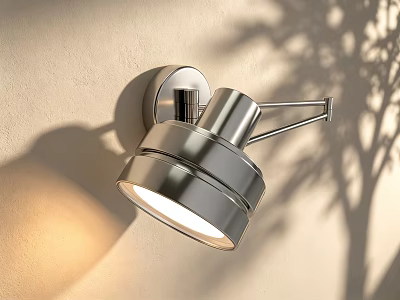 Modern Stainless Steel Wall Lamp With Warm Light And Tree Shadow Pattern 3d model