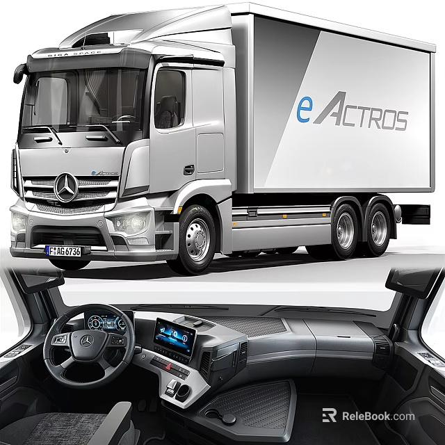 Mercedes eActros Modern Electric Utility Vehicle With Sleek Exterior And Advanced Cockpit Interior 3d model 