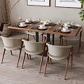 Nordic Dining Table and Chair Combination 3d model
