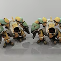 Smart Machines with Yellow and Green Mechanical Design and Futuristic Industrial Appearance