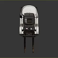 Industrial Forklift Vehicle With Front Forks Cabin White Body And Large Wheels