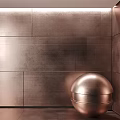 Modern Sofa Background Wall With Metallic Copper Panels And Textured Surface Design 3d model