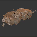 Natural Stone and Wood Chips Pile for Building or Decorative Use