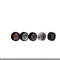 Colorful Alloy Wheels With Multi Colored Rims And Black Tires