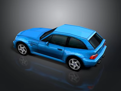 Blue Two Door Sports Car With Sporty Design And Shiny Exterior Finish 3d model