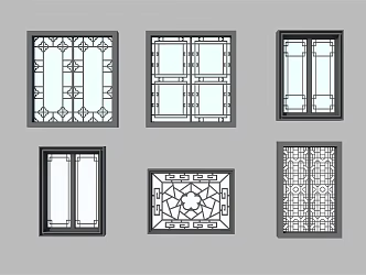 new chinese style window frame 3d model