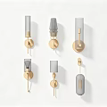 Modern Elegant Wall Lamps With Gold Metal Bases And Gray Glass Shades