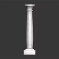 White Marble Column With Modern Minimalist Design Polished Surface And Square Base 3d model