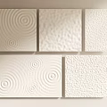 White Wall Hangings With Various Textures Five Piece Set on Light Background 3d model
