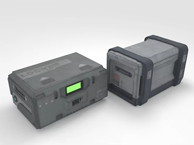 Industrial Equipment Protective Cases With Grey Durable Shell And Green Display Screen 3d model