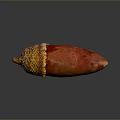 Red Tropical Fruit With Peeled Spiky Skin And Smooth Flesh On Dark Background