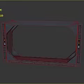 Sci Fi Gate Design Featuring Gray Frame Side Control Panels and Indicator Lights 3d model