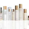 Collection Of Skincare Products In Different Bottles