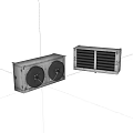 Efficient Air Conditioning Fans With Dual Blades And Metal Casing Design