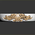 Exquisite White Band Ring Jewelry With Intricate Golden Floral Design Details