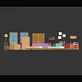 Modern Colorful Entrance Cabinet And Side Cabinet With Living Room Furniture Set And Storage Design