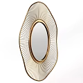 Gold Decorative Wall Mirror With Radiating Lines Unique Irregular Shape For Modern Home Decor