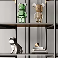 Modern Bookcase Design With Metal Frame Multi Layer Shelves Ornaments Books And Gray Wall