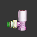 Silver Metal Valve With White Top And Threaded Connection For Plumbing Use