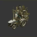 Detailed Futuristic Mechanical Tractor Design With Complex Industrial Components And Intricate Structures 3d model