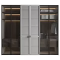 Modern Wardrobe Design With Shutter And Glass Doors And Interior Storage Space