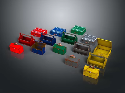 Colorful Storage Boxes With Various Hues For Home Organization And Daily Use 3d model