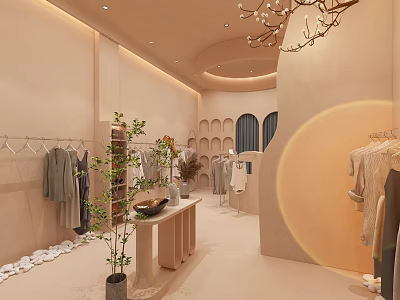 Quiet clothing shop 3d model