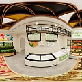 Fresh Fruit Store With Green Signage Orange Logo And Various Fresh Fruits On Display Shelves