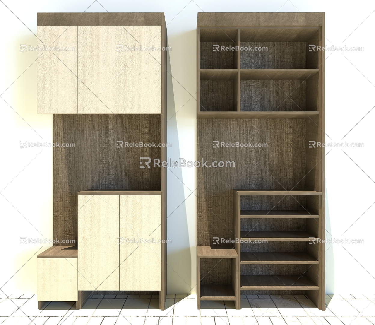 Shoe cabinet shoe cabinet appearance renderings shoe cabinet internal structure renderings 3d model