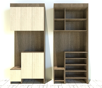 Shoe cabinet shoe cabinet appearance renderings shoe cabinet internal structure renderings 3d model