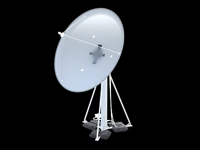 Industrial Satellite Dish Antenna With Sturdy Tripod Stand And Reflective Surface 3d model